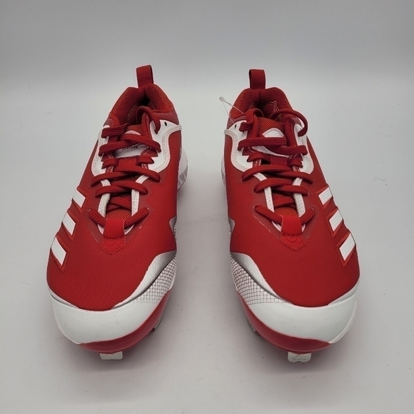 adidas Icon 6 Bounce Team Power Baseball Metal Cleats Men 7.5 Shoes Red NEW - Picture 2 of 15